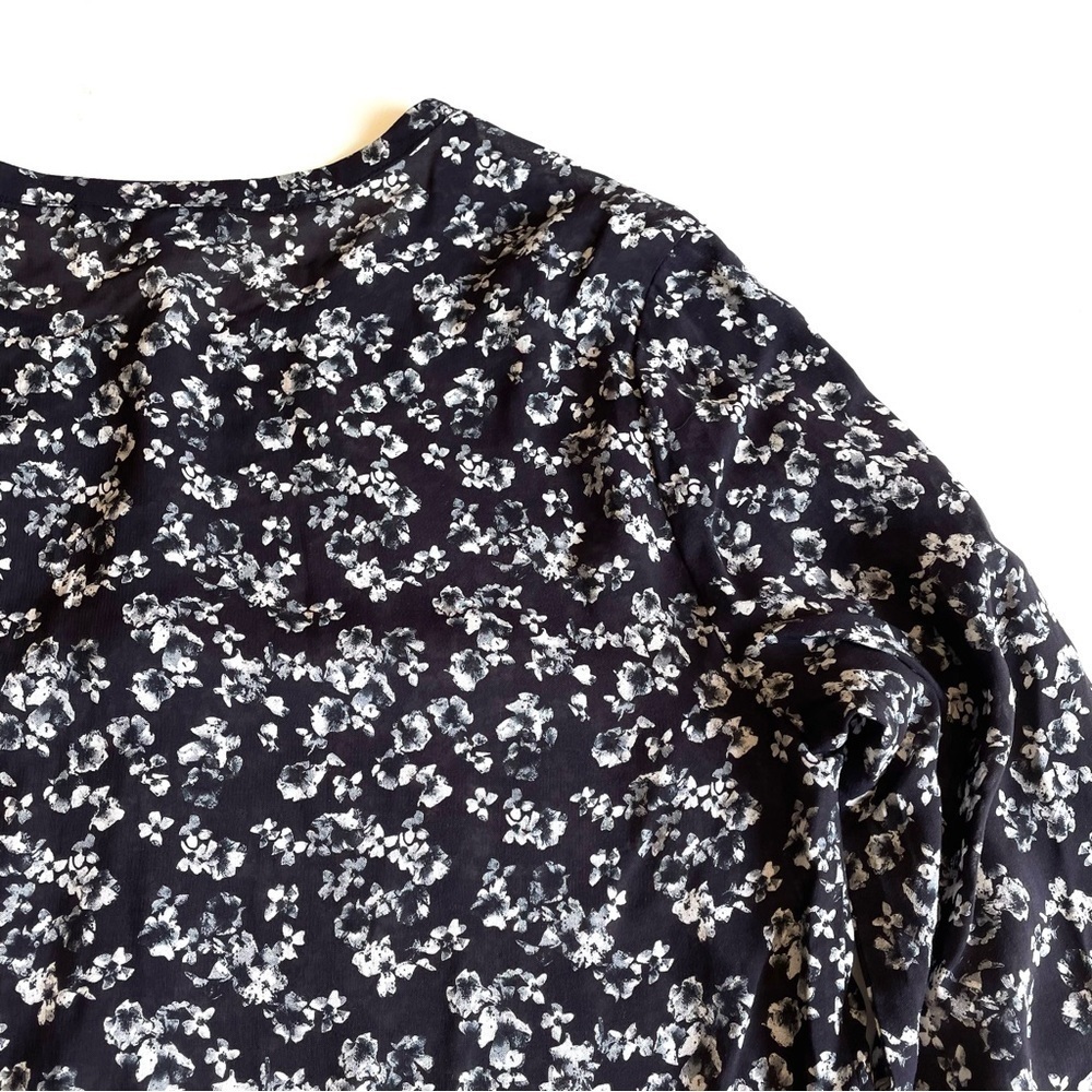 MICHAEL stars black floral long sleeve peplum dress size small - Picture 8 of 12